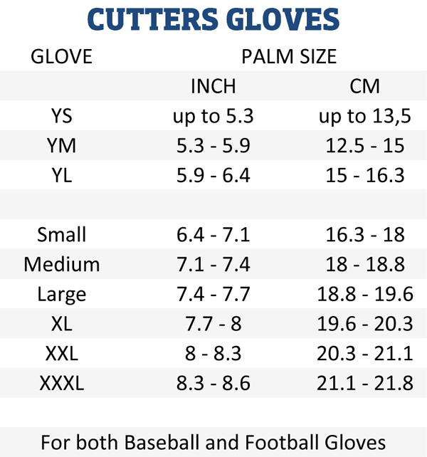 under armour batting glove size chart