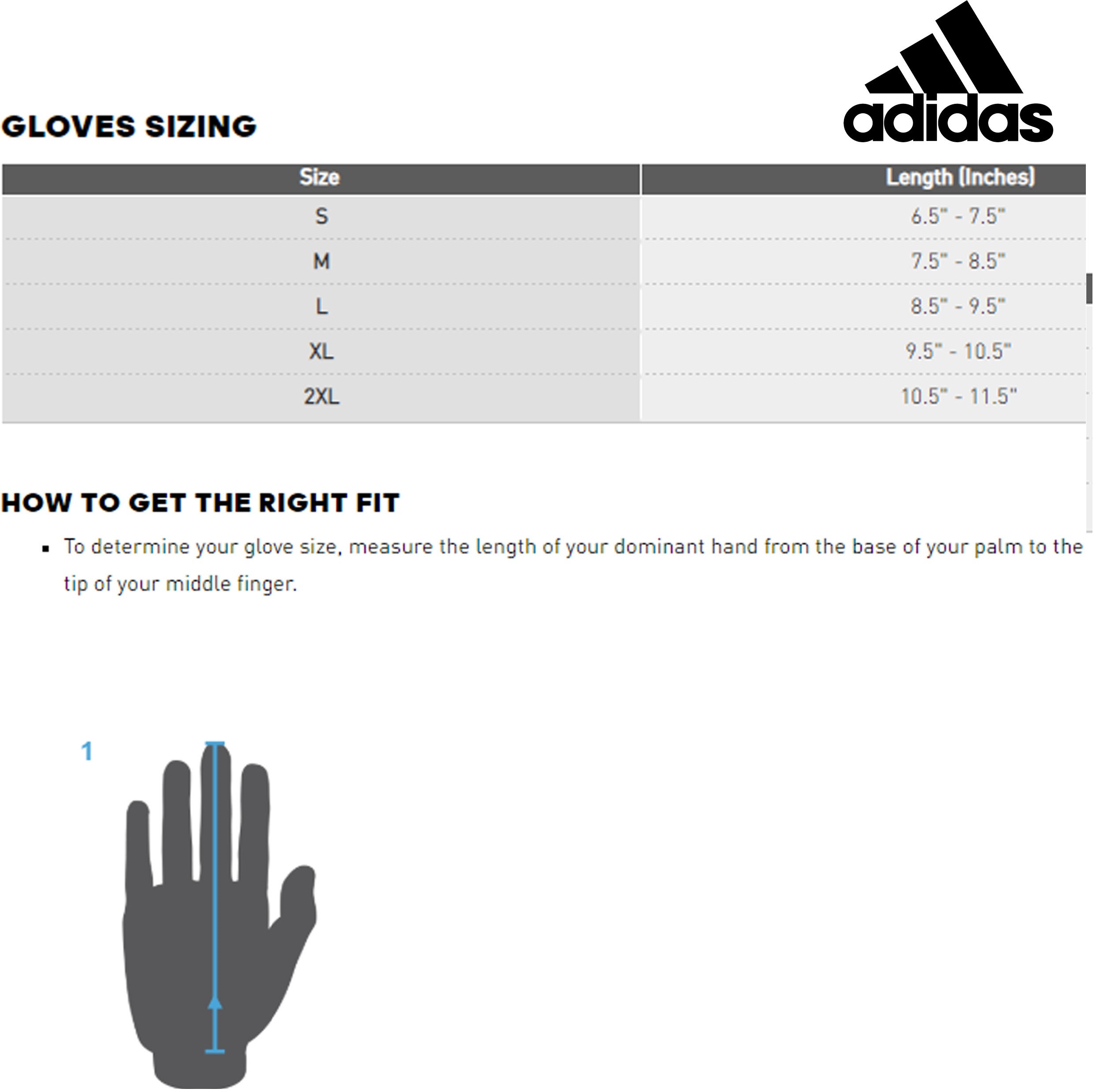 adidas field player gloves size chart