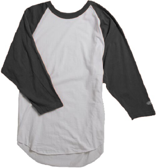 Rawlings Youth 3/4 Sleeve Performance Shirt Black Medium 