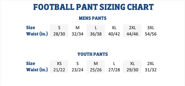 football jerseys size chart