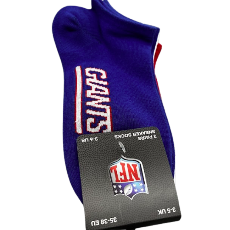 NFL New York Giants 3-Pack Soft Cotton Sneaker Socks