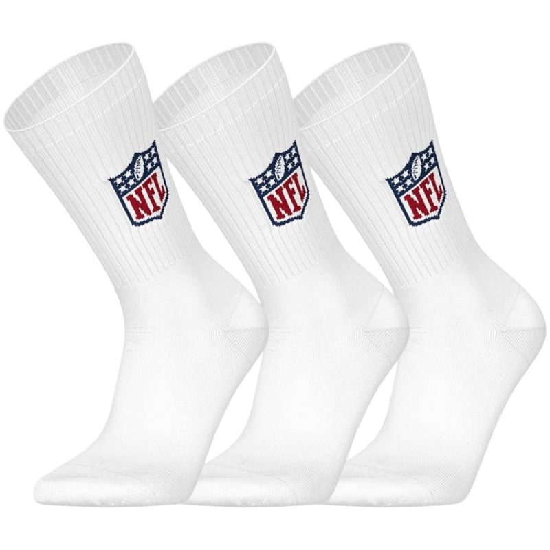 NFL Shield Logo 3-Pack High-Quality Cotton Crew Socks