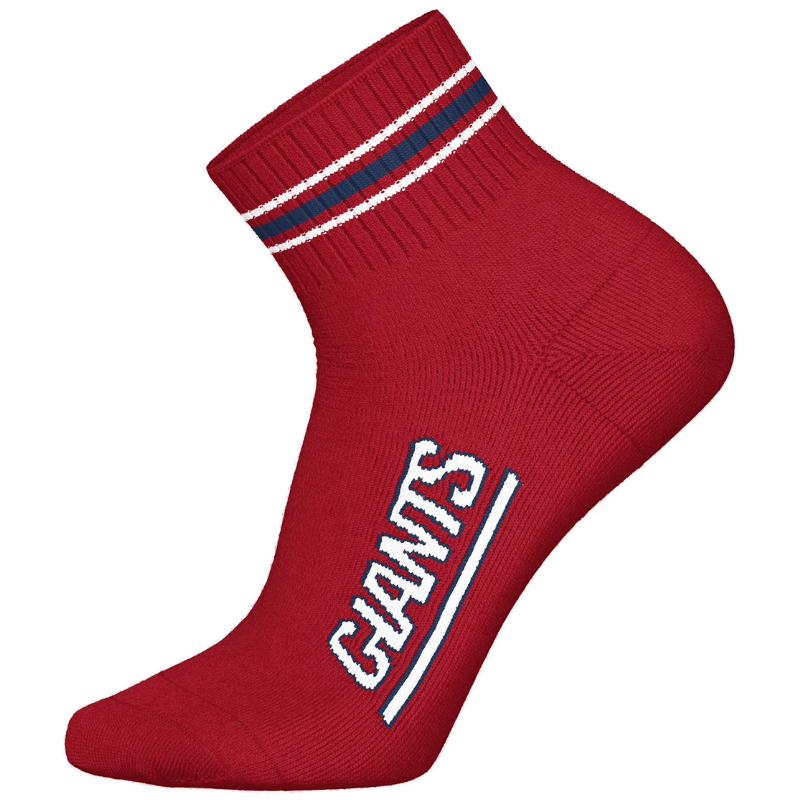 NFL New York Giants 3-Pack Soft Cotton Quarter Socks | 43/46 White/Red/Blue