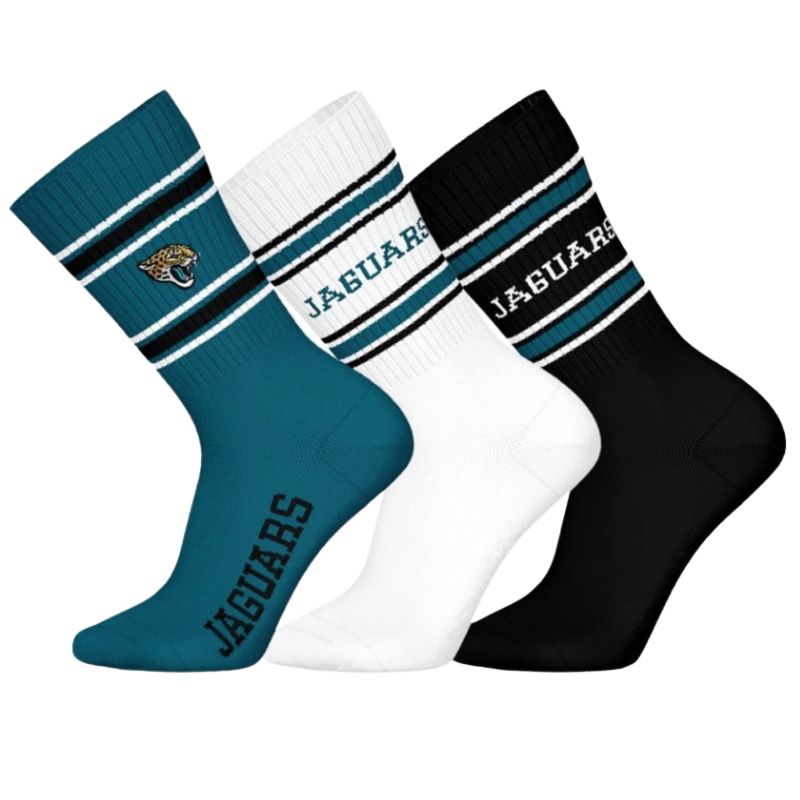 NFL Jacksonville Jaguars 3-Pack Soft Cotton Crew Socks