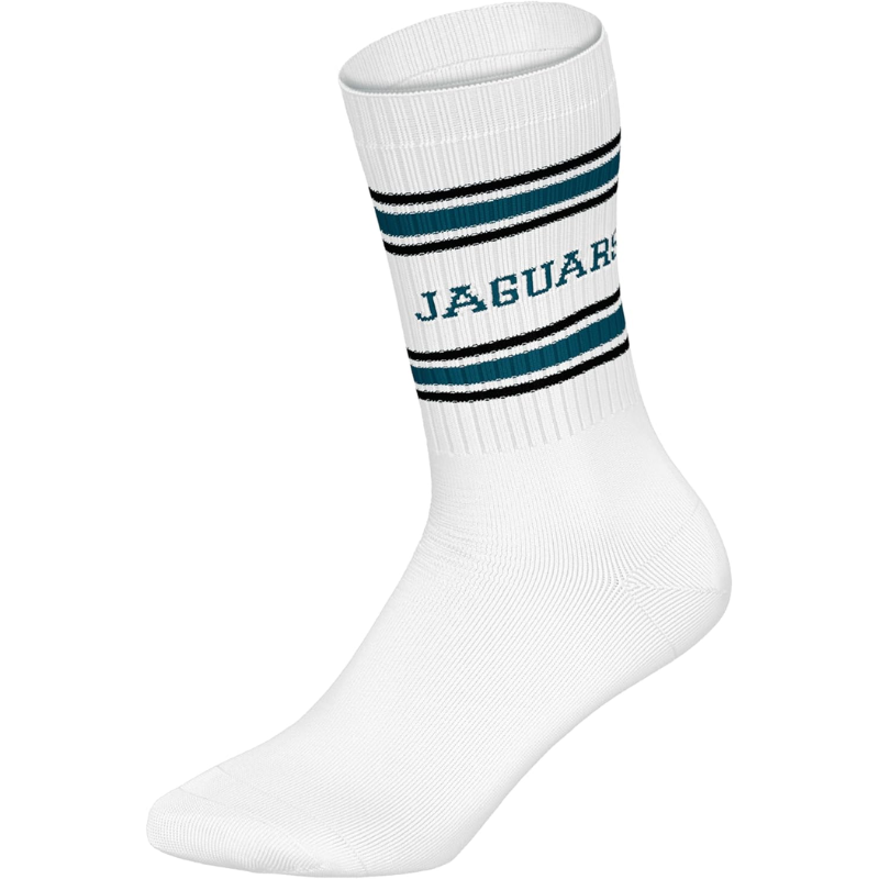 NFL Jacksonville Jaguars 3-Pack Soft Cotton Crew Socks | 43/46 Teal/White/Black
