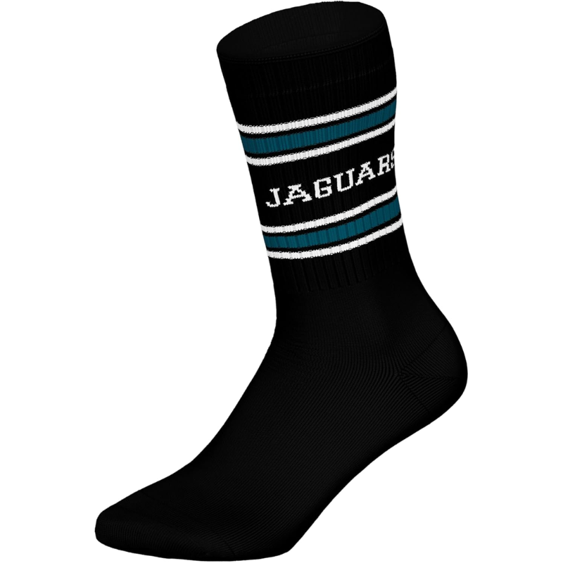 NFL Jacksonville Jaguars 3-Pack Soft Cotton Crew Socks | 43/46 Teal/White/Black