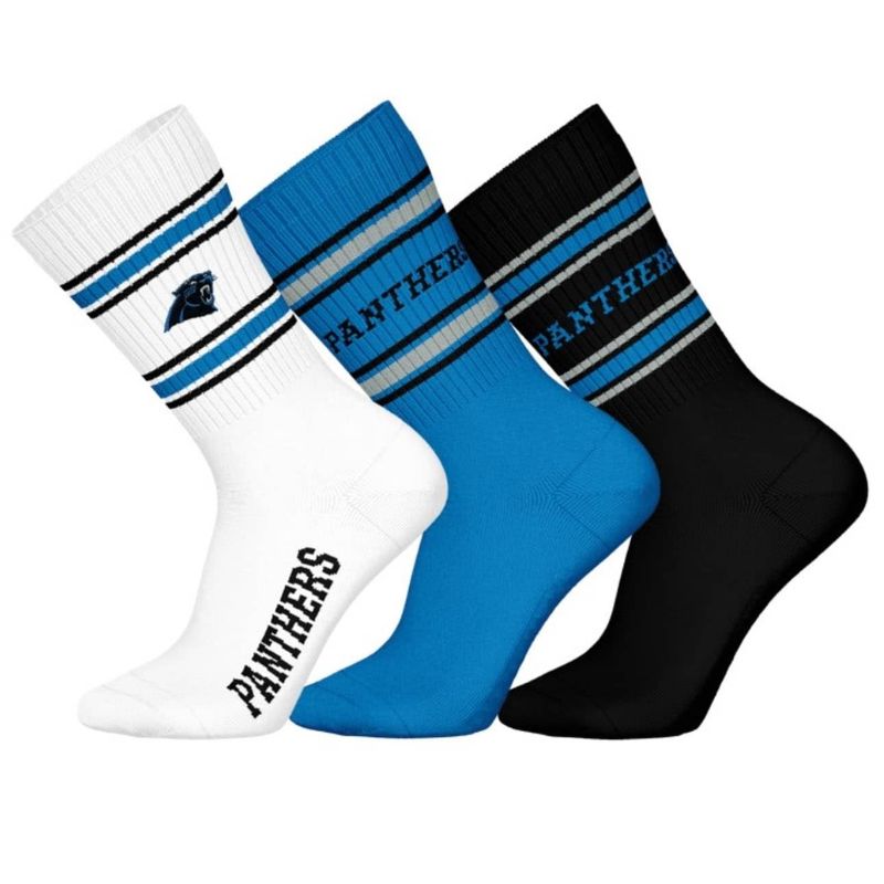 NFL Carolina Panthers 3-Pack Soft Cotton Crew Socks