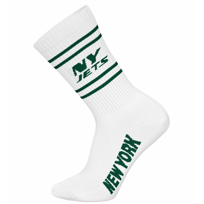 NFL New York Jets 3-Pack Soft Cotton Crew Socks | 39/42 Green/White/Black