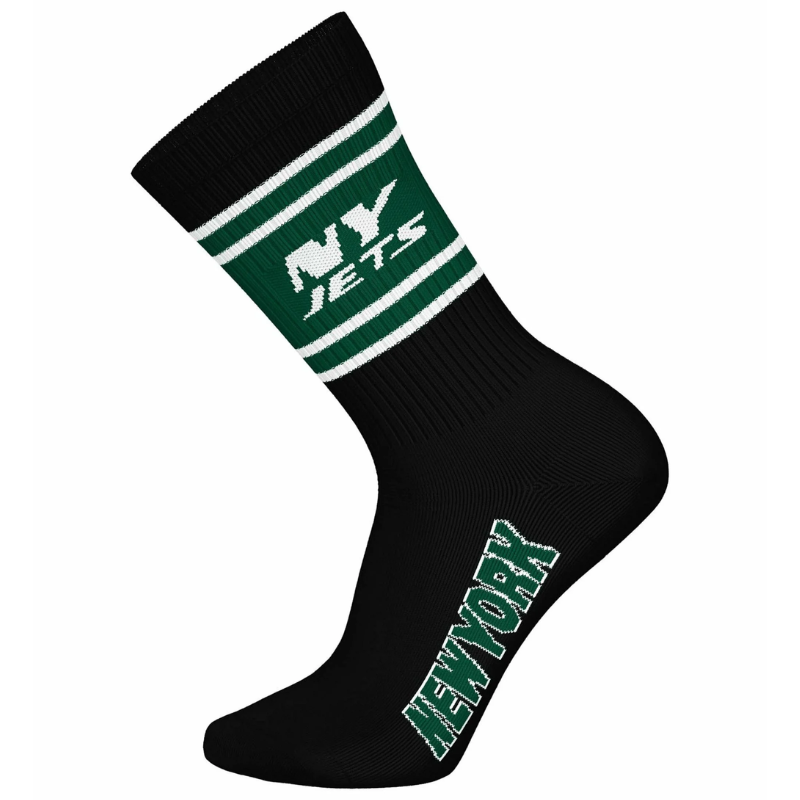 NFL New York Jets 3-Pack Soft Cotton Crew Socks | 39/42 Green/White/Black