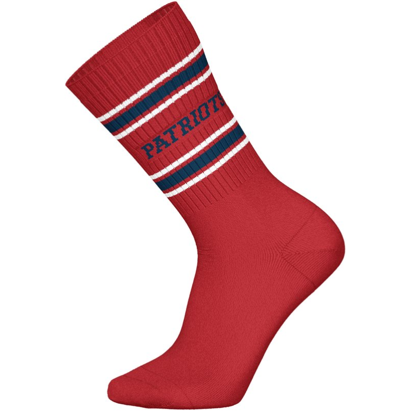 NFL New England Patriots 3-Pack Soft Cotton Crew Socks | 39/42 White/Red/Blue