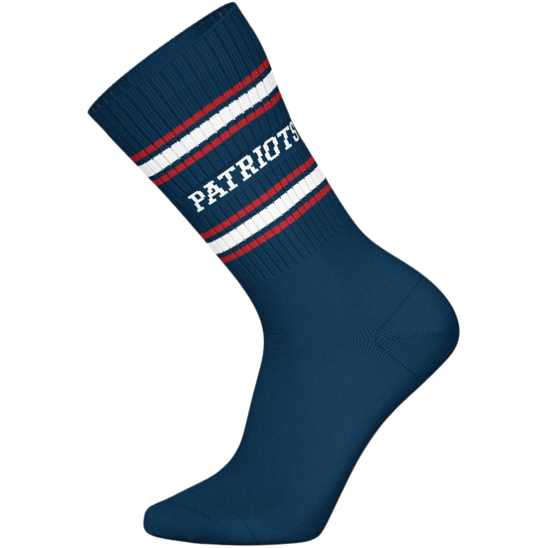NFL New England Patriots 3-Pack Soft Cotton Crew Socks | 39/42 White/Red/Blue