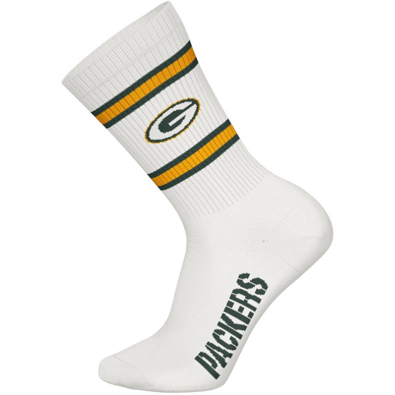 NFL Green Bay Packers 3-Pack Soft Cotton Crew Socks | 43/46 Green/White/Yellow