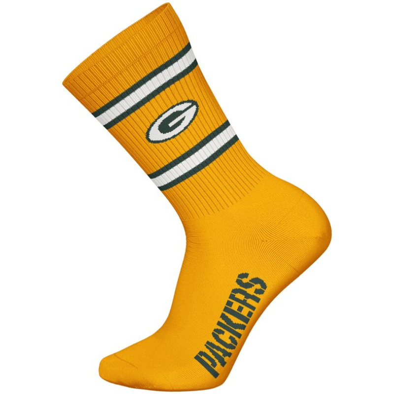 NFL Green Bay Packers 3-Pack Soft Cotton Crew Socks | 43/46 Green/White/Yellow