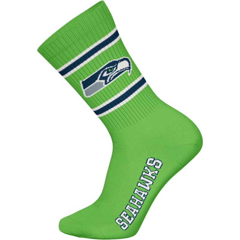 NFL Seattle Seahawks 3-Pack Soft Cotton Crew Socks | 43/46 Navy/White/Green