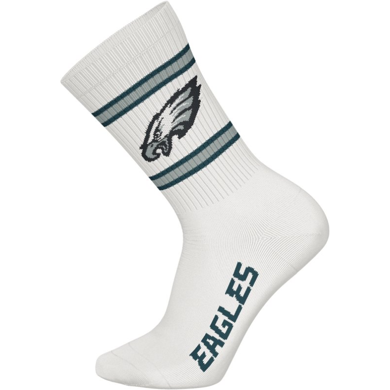 NFL Philadelphia Eagles 3-Pack Soft Cotton Crew Socks | 39/42 Green/White/Black