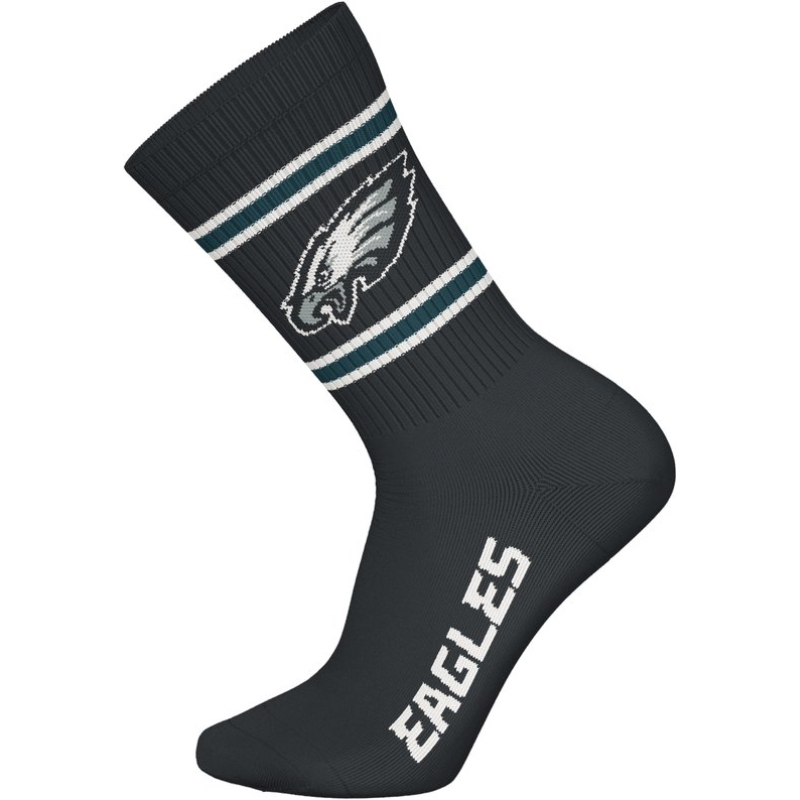 NFL Philadelphia Eagles 3-Pack Soft Cotton Crew Socks | 39/42 Green/White/Black