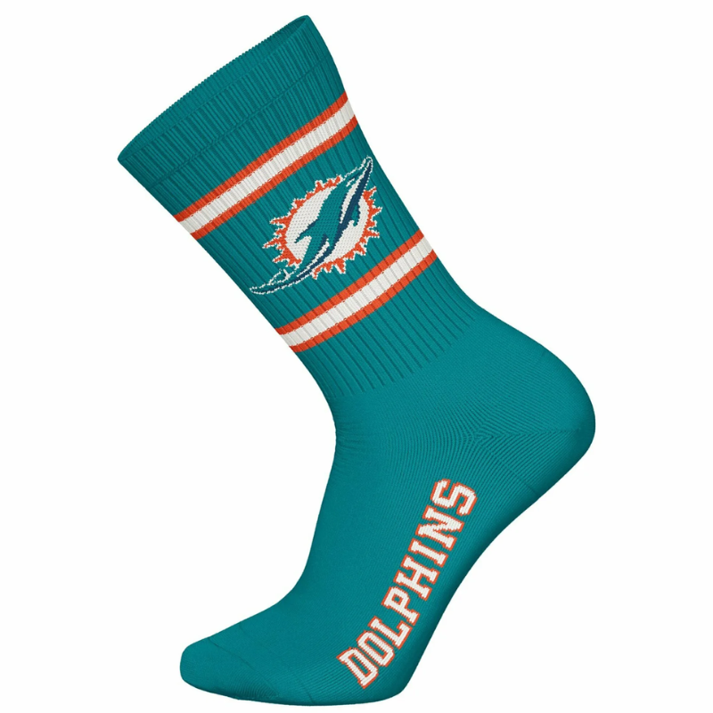NFL Miami Dolphins 3-Pack Soft Cotton Crew Socks
