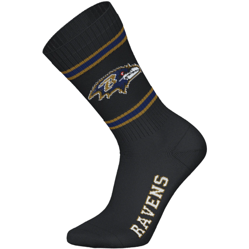NFL Baltimore Ravens 3-Pack Soft Cotton Crew Socks | 43/46 Purple/White/Black