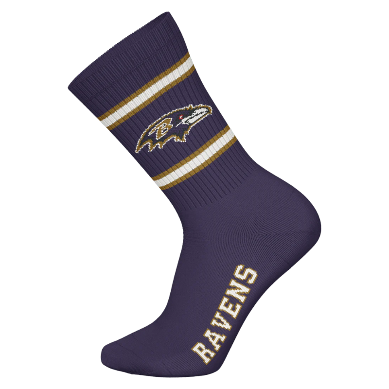 NFL Baltimore Ravens 3-Pack Soft Cotton Crew Socks