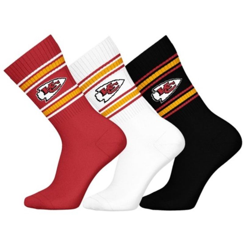 Nfl Pattern Socks NFL Chiefs 3pk Crew Socks 39/42 Red/White/Black