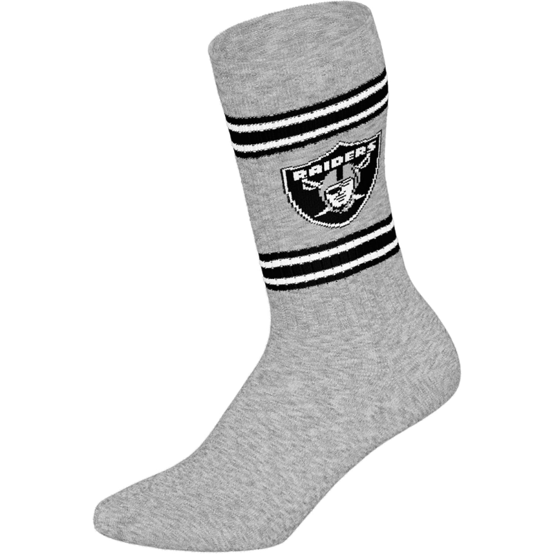 NFL Las Vegas Raiders 3-Pack Soft Cotton Crew Socks | 39/42 White/Grey/Black