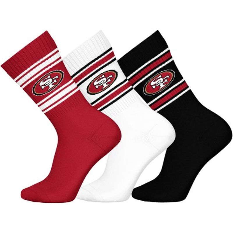 Nfl Pattern Socks NFL 49ers 3pk Crew Socks 43/46 Red/White/Black