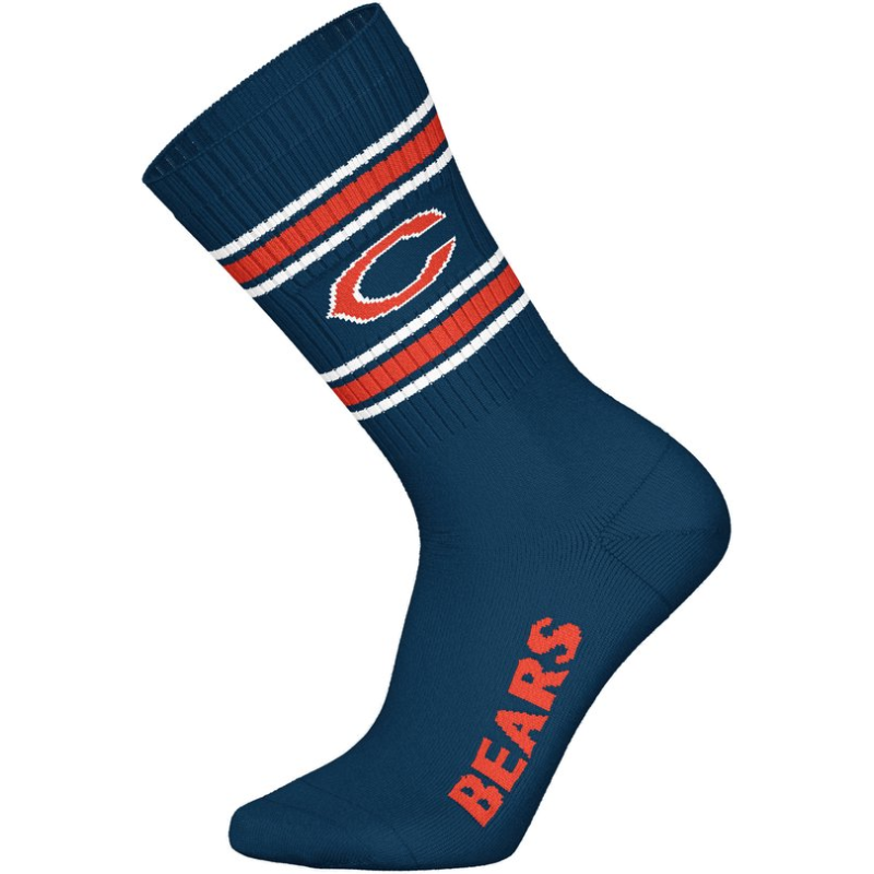 NFL Chigaco Bears 3-Pack Soft Cotton Crew Socks | 39/42 White/Orange/Navy