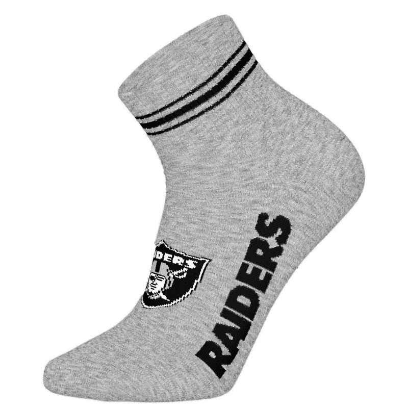 NFL Las Vegas Raiders 3-Pack Soft Cotton Quarter Socks | 39/42 White/Grey/Black