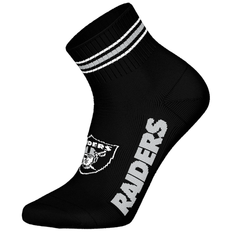 NFL Las Vegas Raiders 3-Pack Soft Cotton Quarter Socks | 39/42 White/Grey/Black