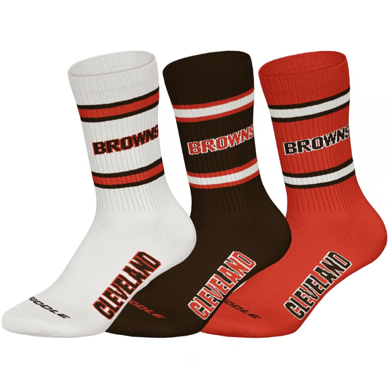 NFL Cleveland Browns 3pk Huddle Crew Socks