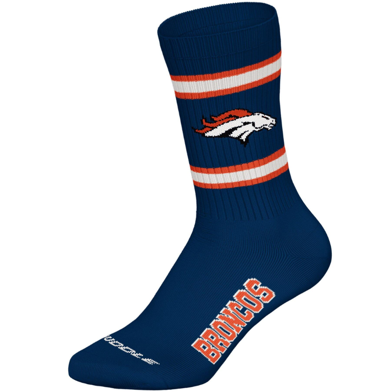 NFL Denver Broncos 3pk Huddle Crew Socks 43/46 Nny/Wht/Org