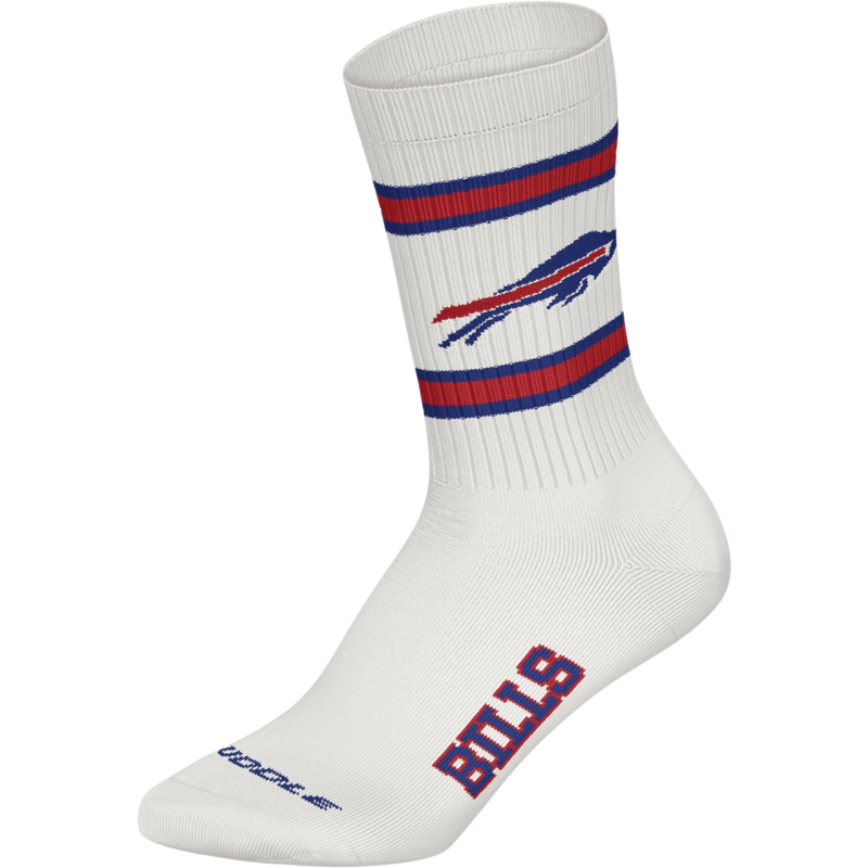 NFL Huddle 3pk Crew Socks 39/42 Buffalo Bills