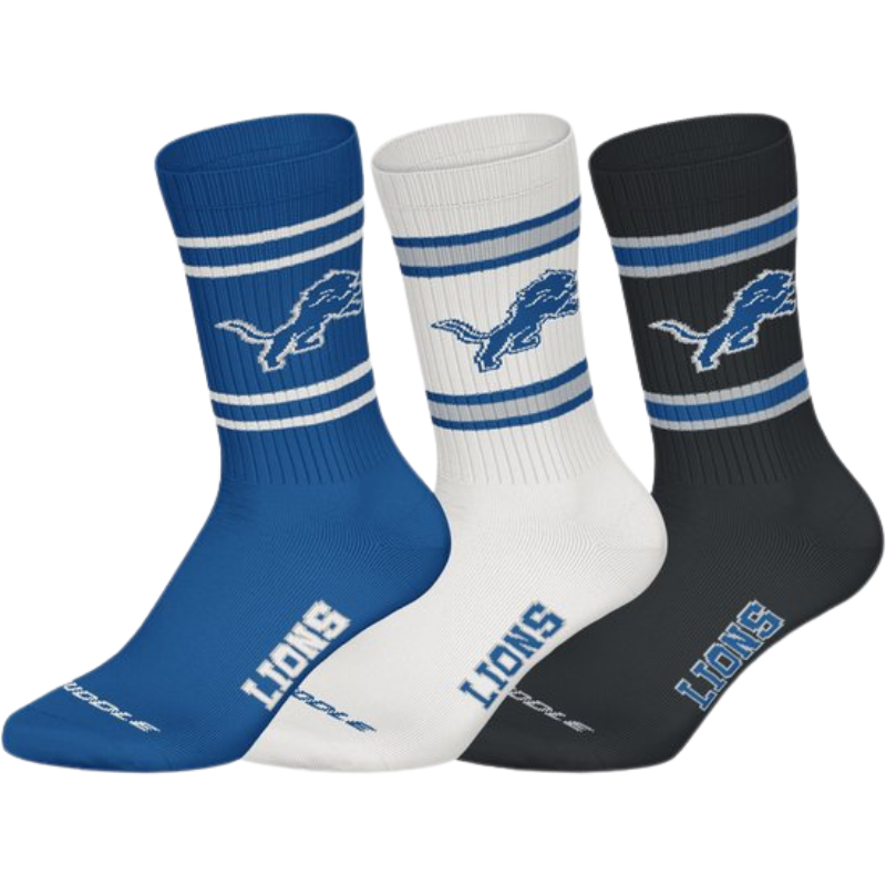 Nfl Pattern Socks NFL Huddle 3pk Crew Socks 43/46 Detroit Lions