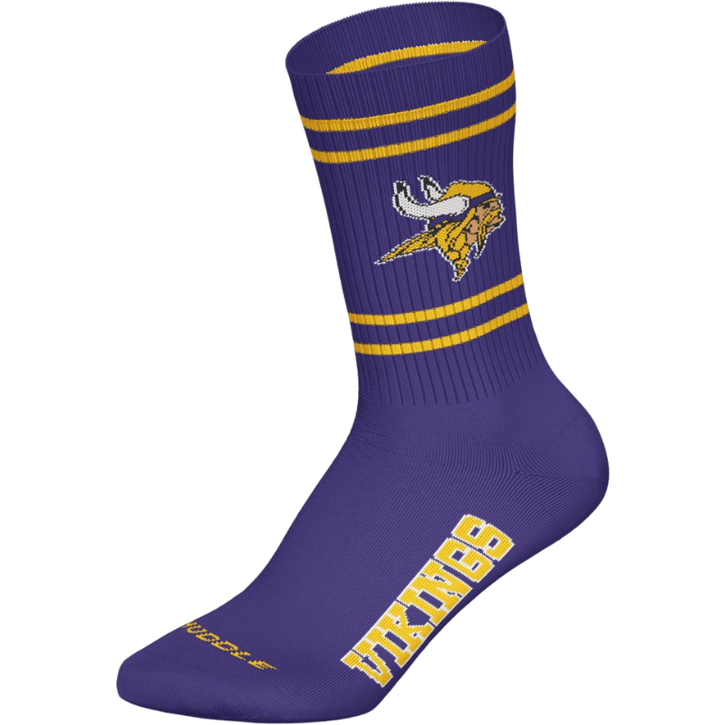 NFL Huddle 3pk Crew Socks 39/42 Minnesota Vikings