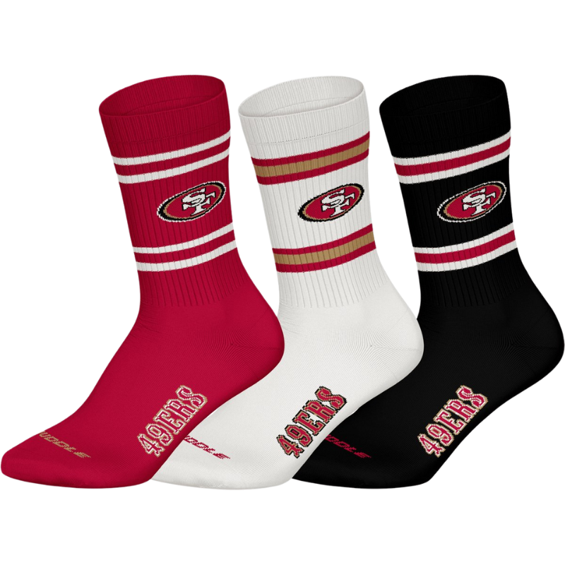 Nfl Pattern Socks NFL Huddle 3pk Crew Socks 39/42 San Francisco 49ers