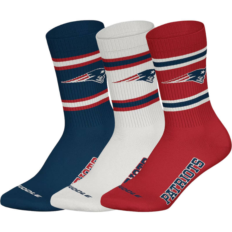 Nfl Pattern Socks NFL Huddle 3pk Crew Socks 43/46 New England Patriot
