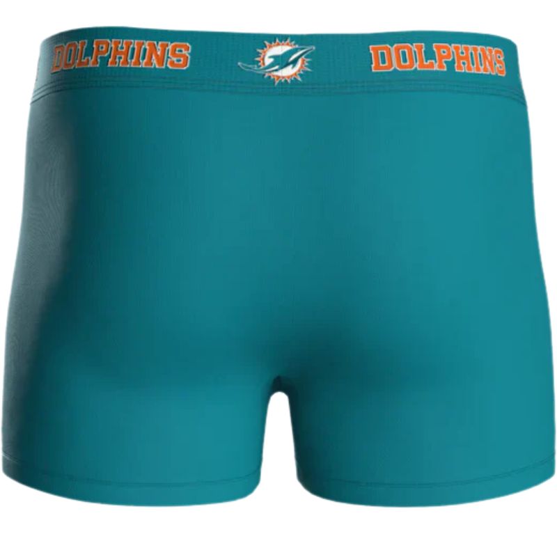 NFL Miami Dolphins 3-Pack 95% Cotton Boxers | Teal/Orange/Blue Size XL