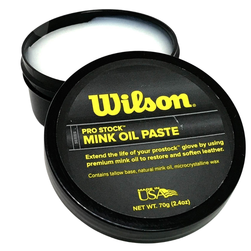 Wilson Pro Stock Mink Oil Paste | Leather Conditioner Baseball Softball Glove Care Treatment