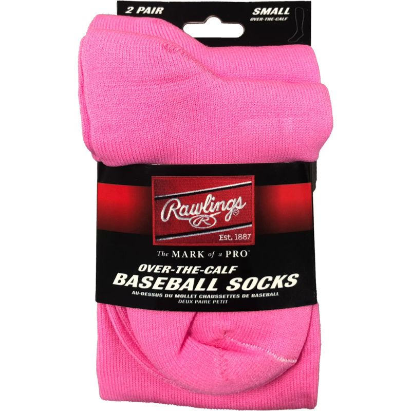 Rawlings Baseball Socks (2 Pair) M Pink