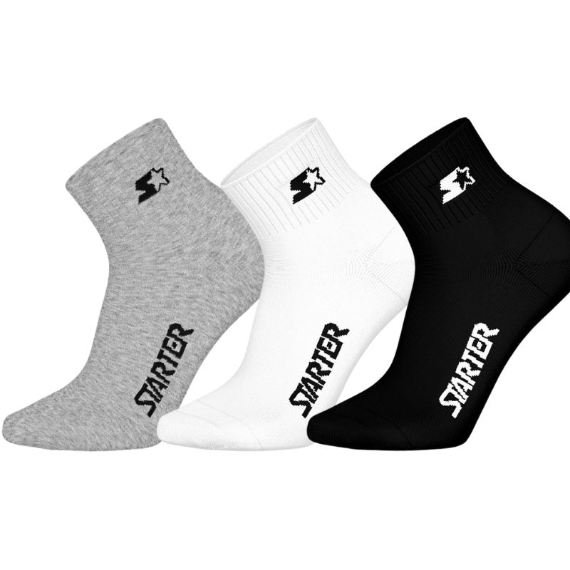 Starter 3pk Quarter Socks (46) 43/46 Grey/White/Black