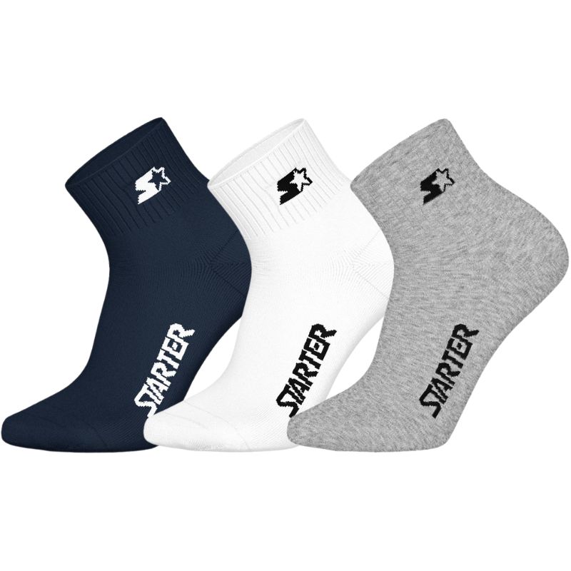 Starter 3pk Quarter Socks (46) 43/46 Navy/White/Grey