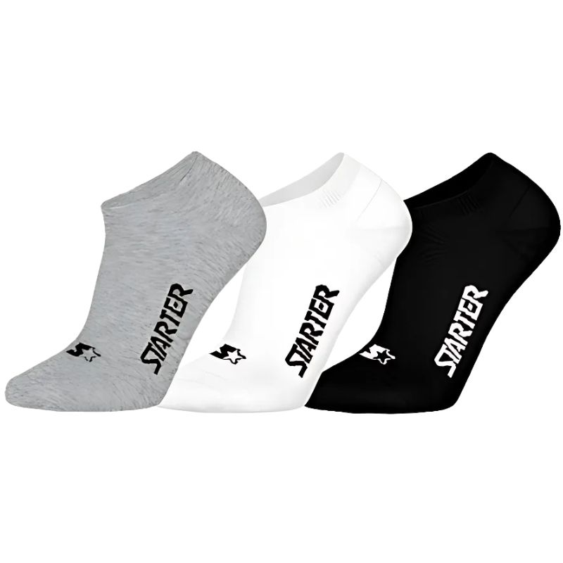 Starter 3pk Sneaker Socks (47) 35/38 Grey/White/Black