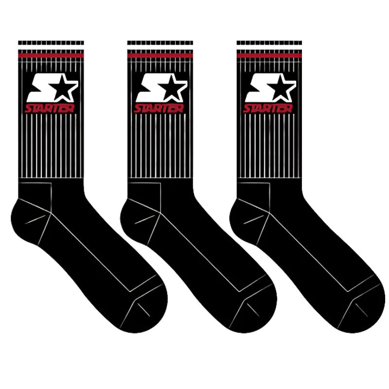 Starter 3pk Crew Socks (48) 43/46 Black