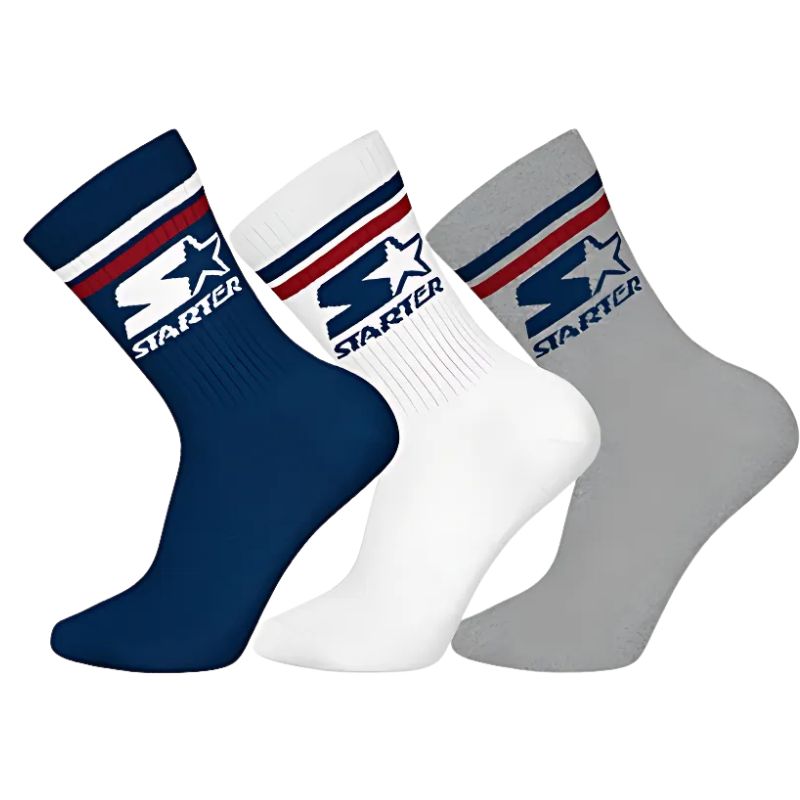 Starter 3pk Crew Socks (49) 31/34 Navy/White/Grey