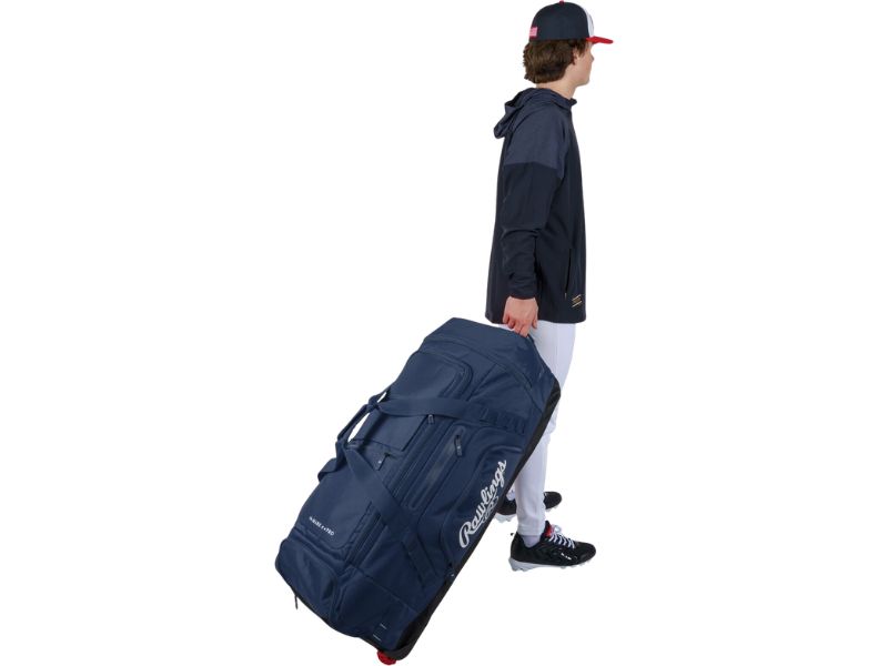 Rawlings YADI2 Wheeled Equipment Bag (Catcher) Color Navy