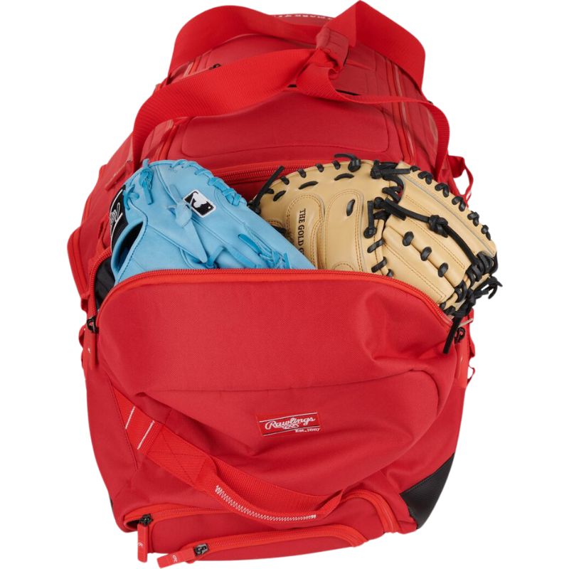 Rawlings YADI2 Wheeled Equipment Bag (Catcher) Color Scarlet