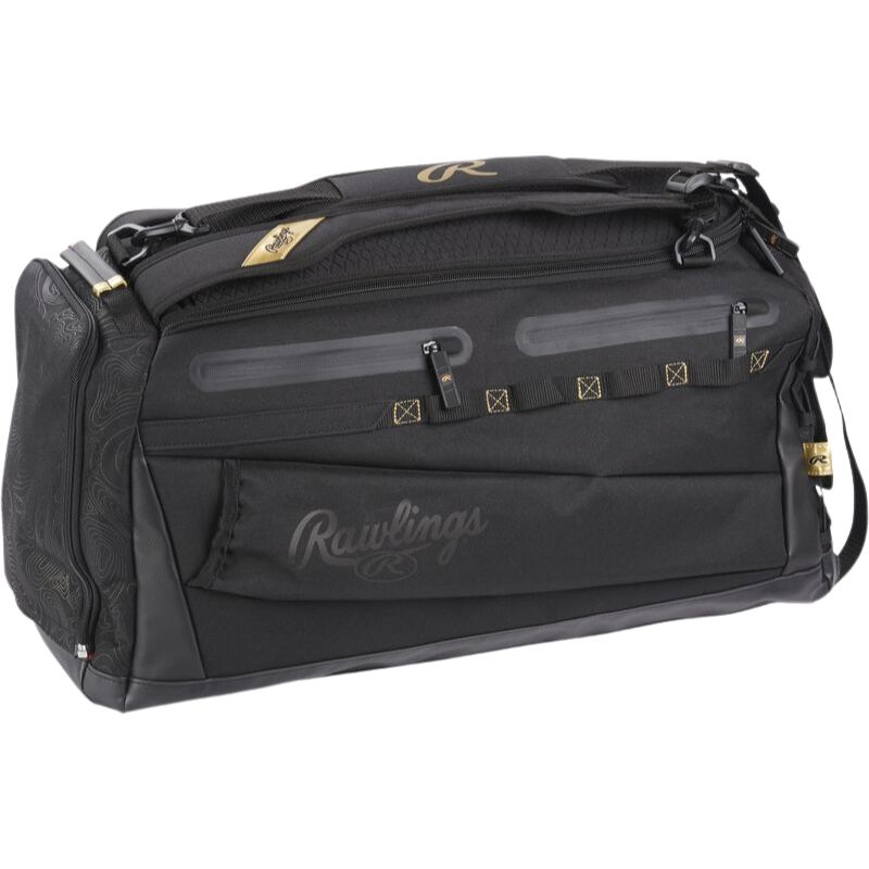 Rawlings GCDUF Gold Collection Duffel Bag Black | with Glove Compartment & Bat Sleeve