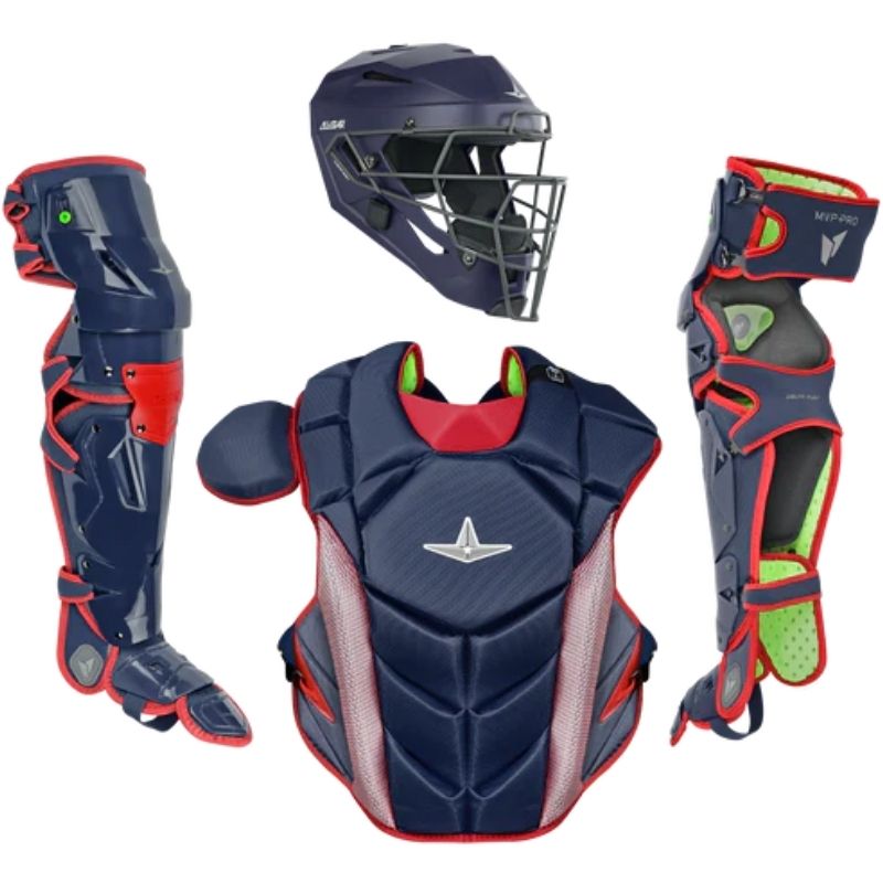 All Star CKCC-5-LGE MVP Pro Catchers Kit Adult Navy/Scarlet