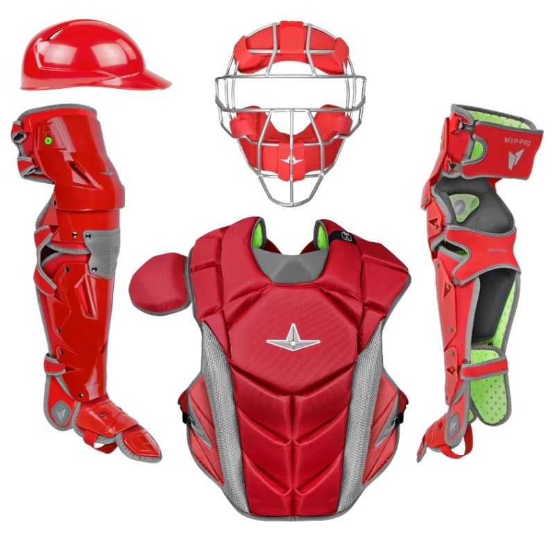 All Star CKCC-5-TM-LGE MVP Traditional Mask Pro Catchers Kit Adult Color Scarlet/Graphite
