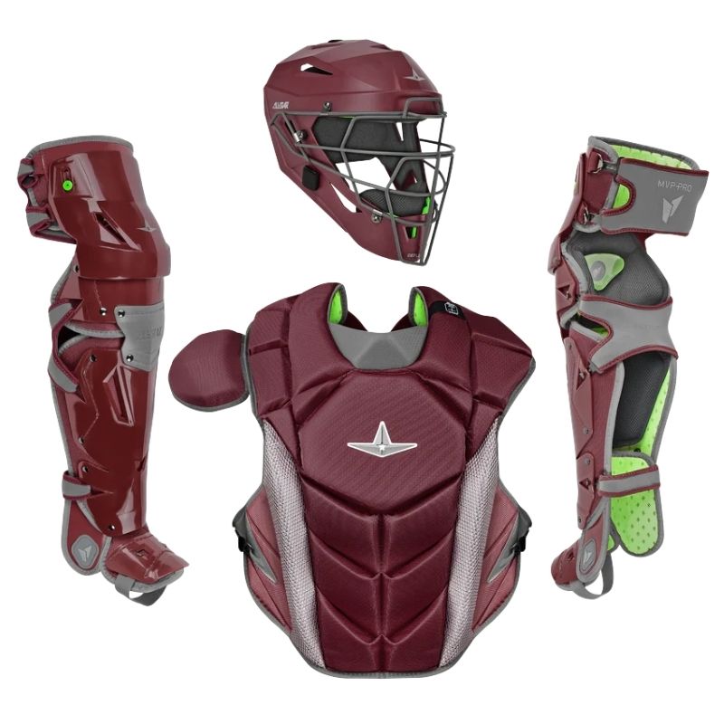 All Star CKCC-5-LT-MED MVP Pro Catcher Set Intermediate Maroon/Graphite